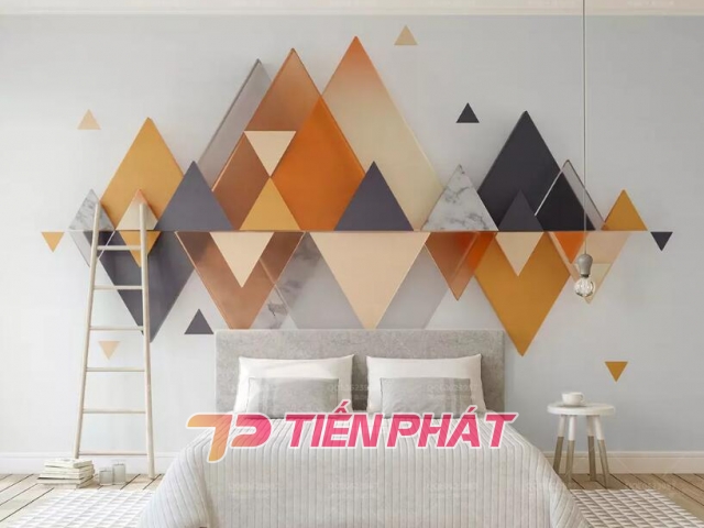 Tranh Dán Tường 3D Lập Thể Nghệ Thuật Vàng Nâu Ltnt01